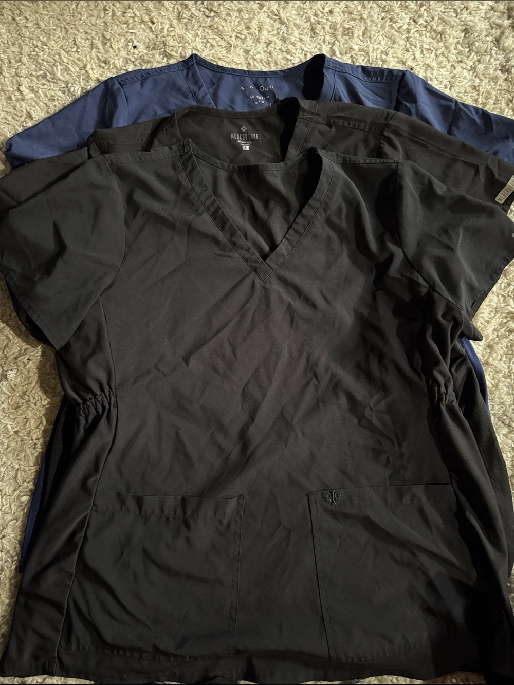 Med Couture Black and navy maternity tops large